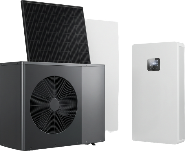 Wärmepumpe, Photovoltaik-Modul und Batteriespeicher