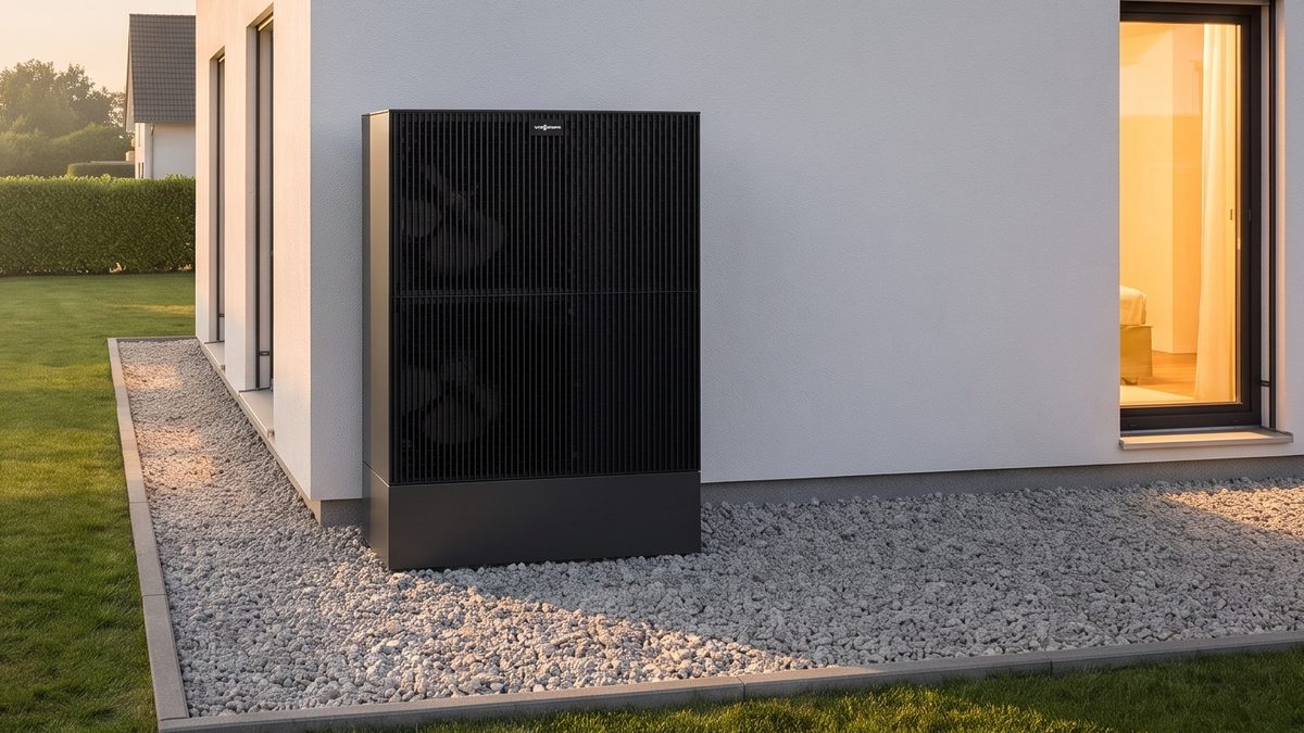 Viessmann Vitocal 250-A Außeneinheit an der Hauswand